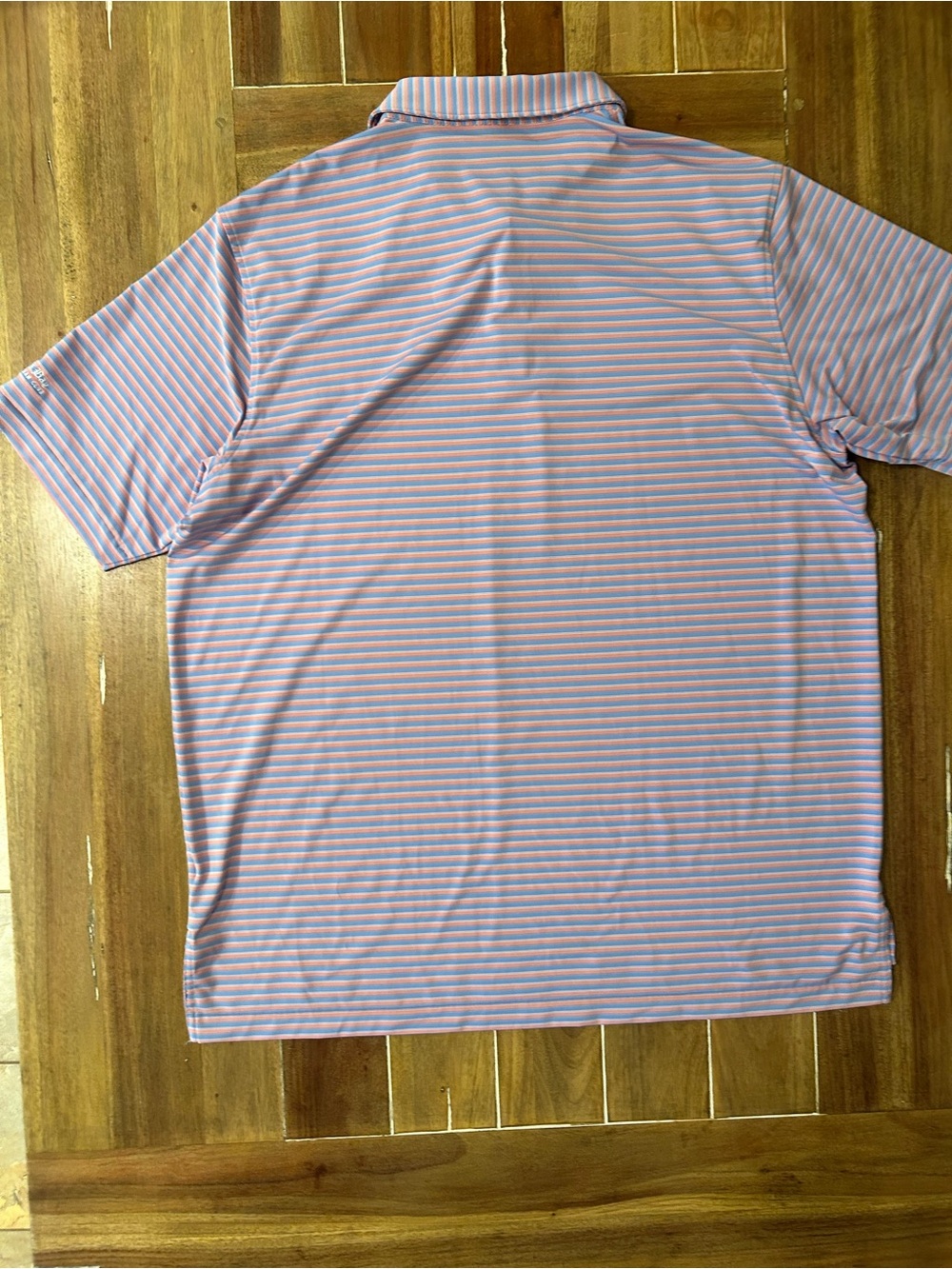Peter Millar Men's Pink Stripe Performance Polo. XXL. - Picture 8 of 9
